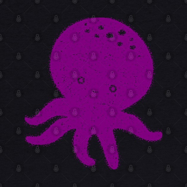 Cute Purple Octopus Drawing by Braznyc